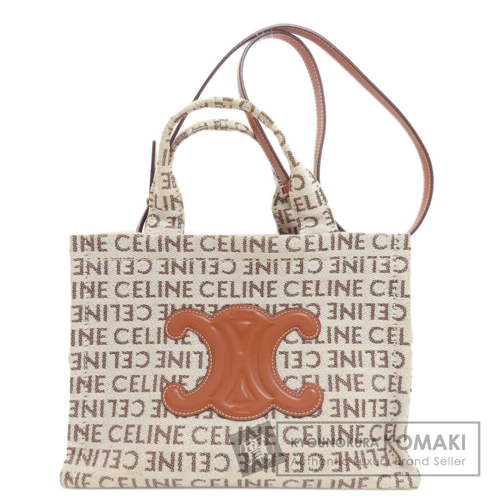 Celine Cabas Thais Triomphe Handbag Canvas